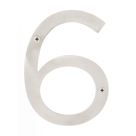 Sure-Loc Hardware Sure-Loc Hardware Stainless Steel House Number, 6, No. 6, Satin Stainless HNSS6-6 SS